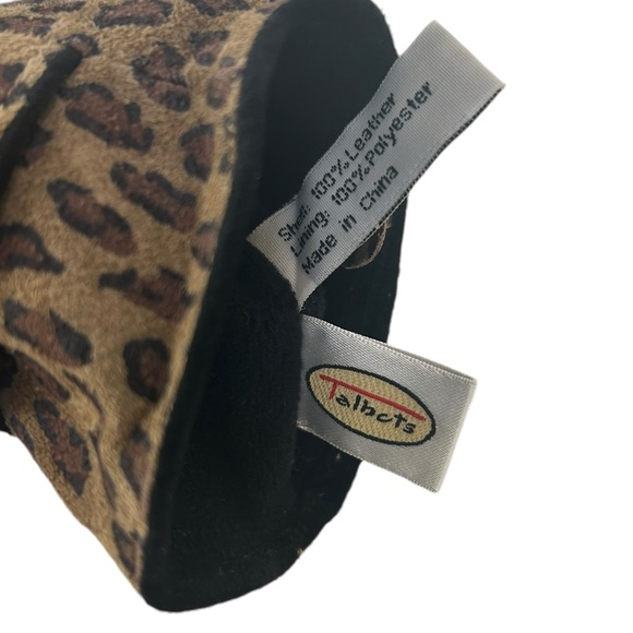 Talbots Leopard Print Fleece Lined Leather Gloves Size Large - Picture 5 of 6